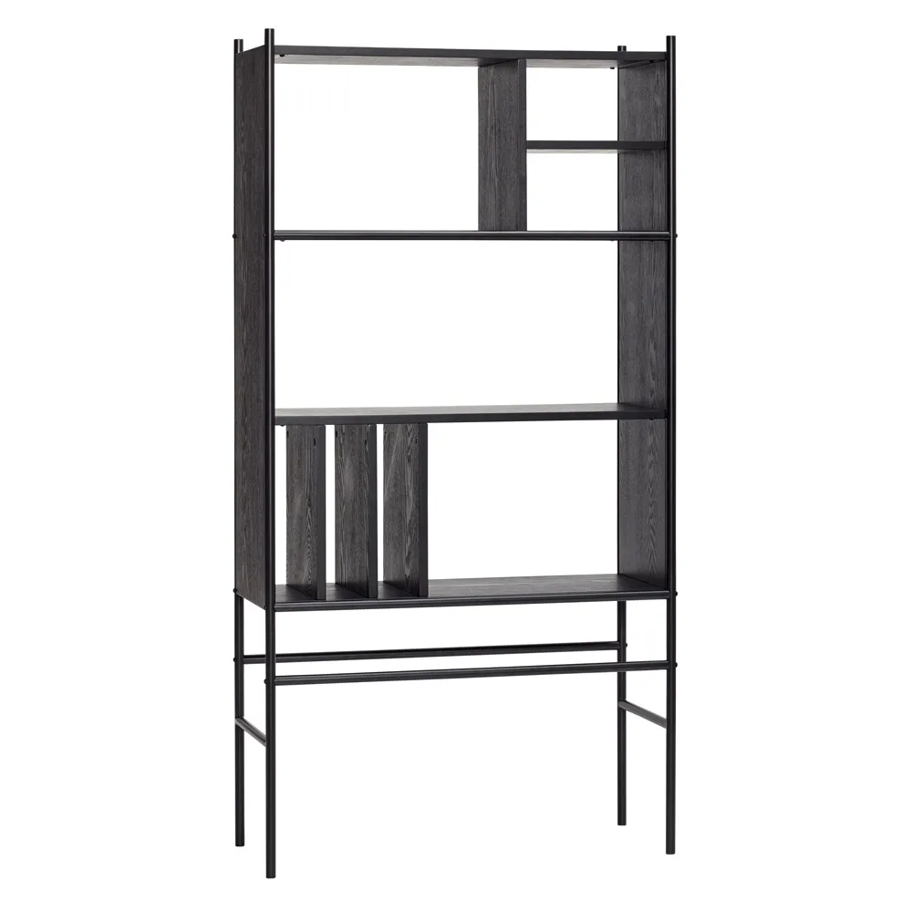 Hübsch interior Regal "Divide" Metall & Esche schwarz