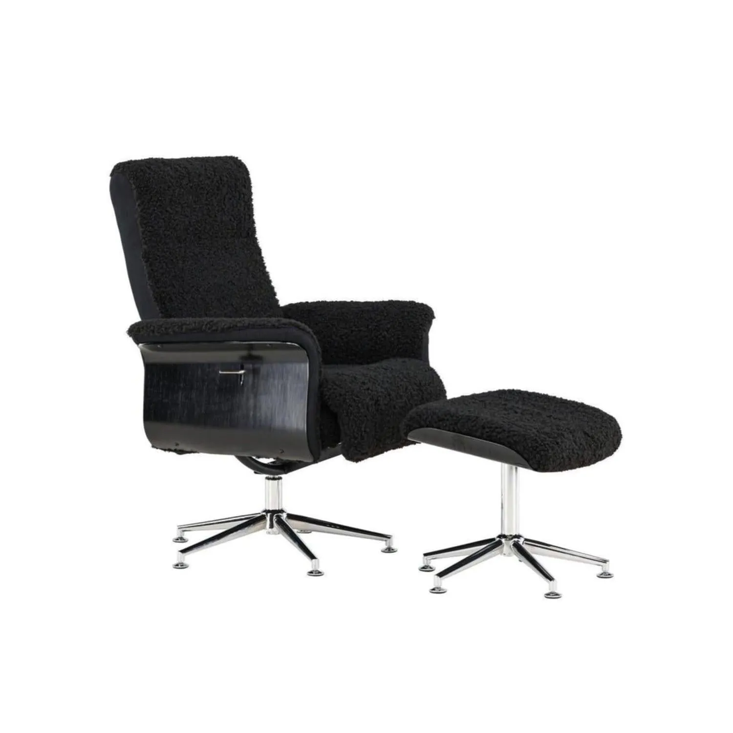 Relaxsessel Hagön mit Fußhocker - Schwarz