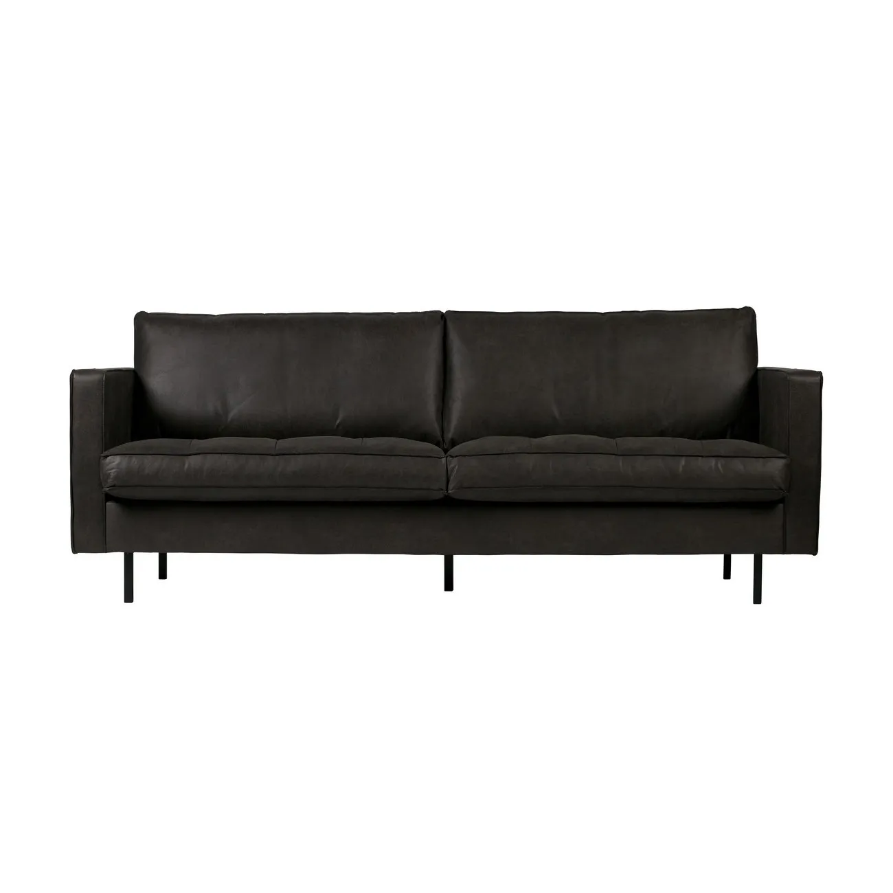 RODEO - Vintage 3-Sitzer-Sofa aus Leder, schwarz