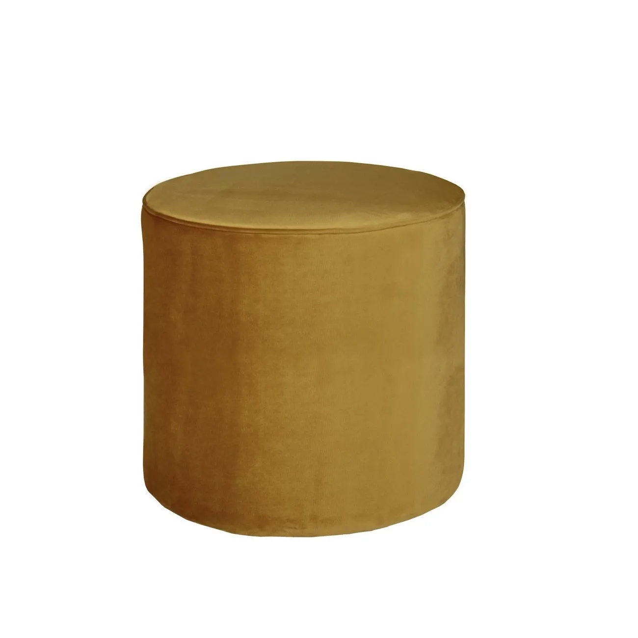 SARA - Hocker aus Samt in Ockergelb