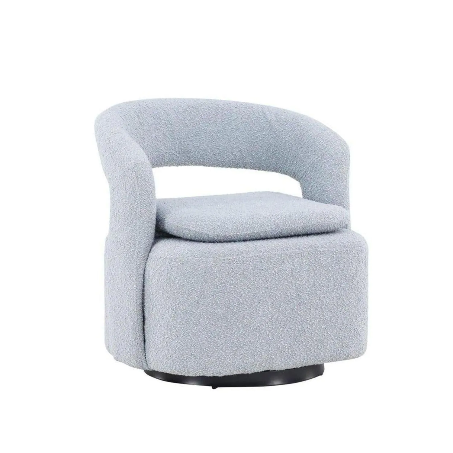 Sessel Laurel Drehsessel aus Teddy-Bouclé - Babyblau