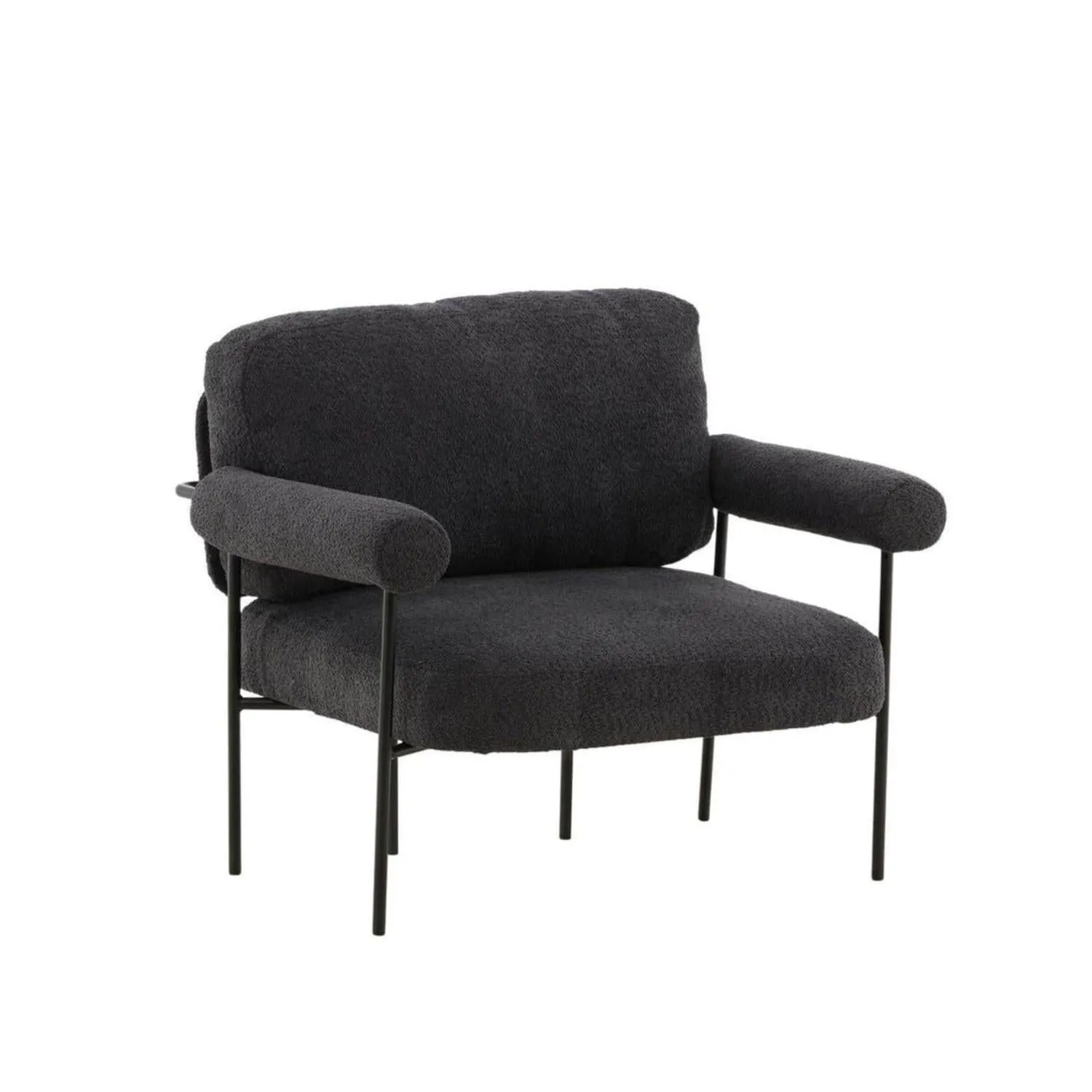 Sessel Tillberga x Josefin Lustig aus Teddy-Bouclé - Dunkelgrau