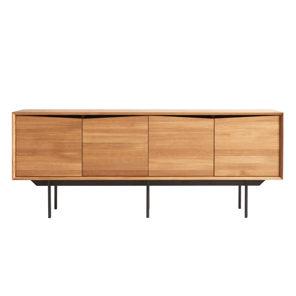 Sideboard - 4-türig "Wiktor" Eiche & Metall