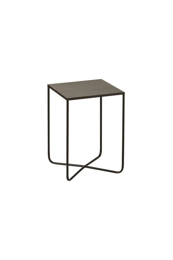 Black Metal Cross Frame Side Table