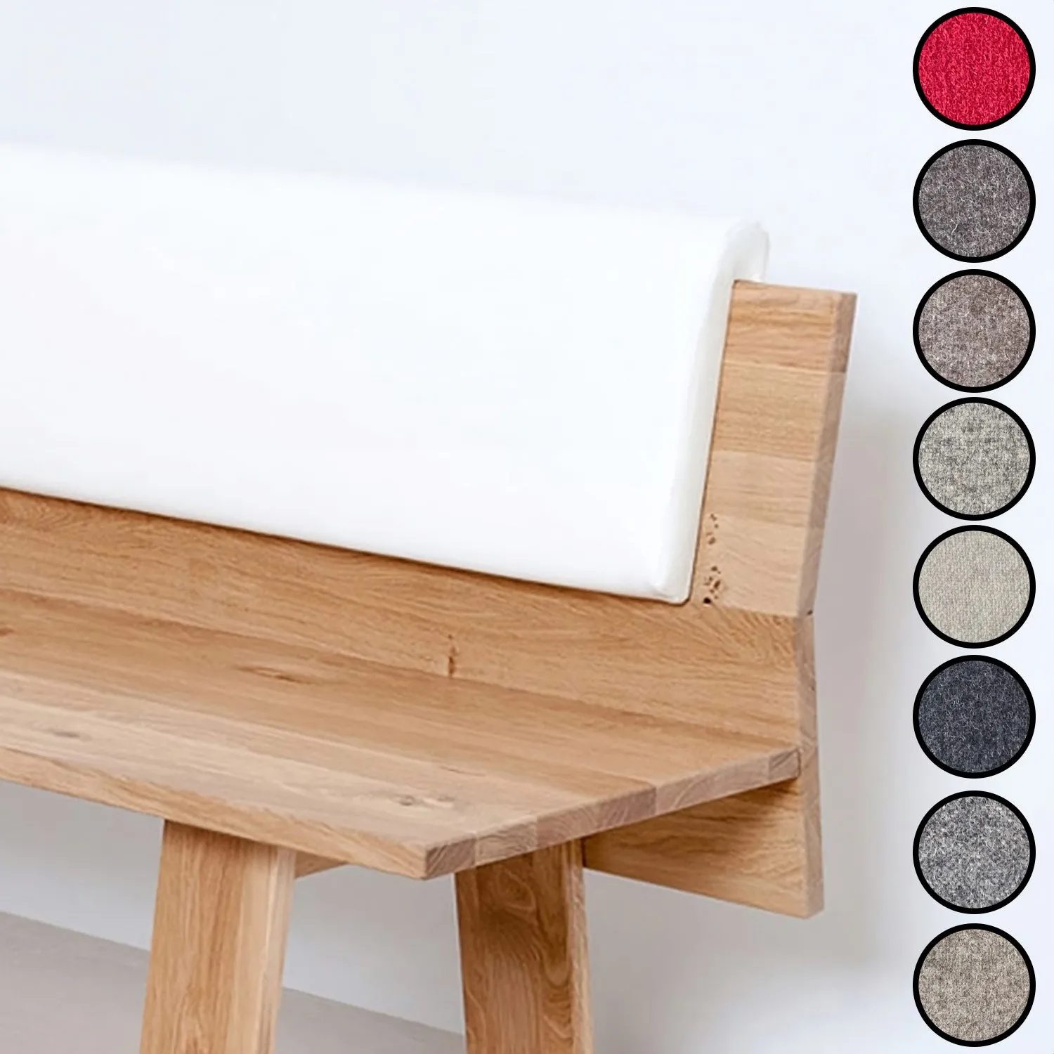 Massivholzbank 'Look' | mit Rückenlehne | in Zirbe, Fichte, Eiche, Buche, Nuss | B 100/200 x T 51 x H 81 cm | Made in Südtirol