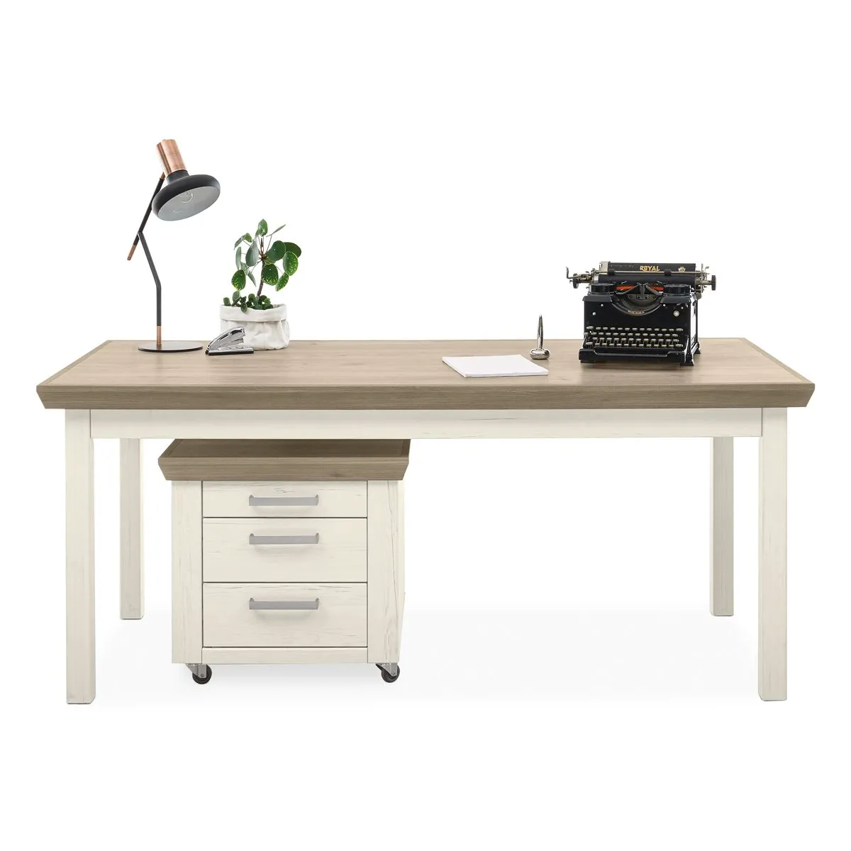 set one by Musterring York Office Kombination Schreibtisch Type 211 mit Rollcontainer Type 212