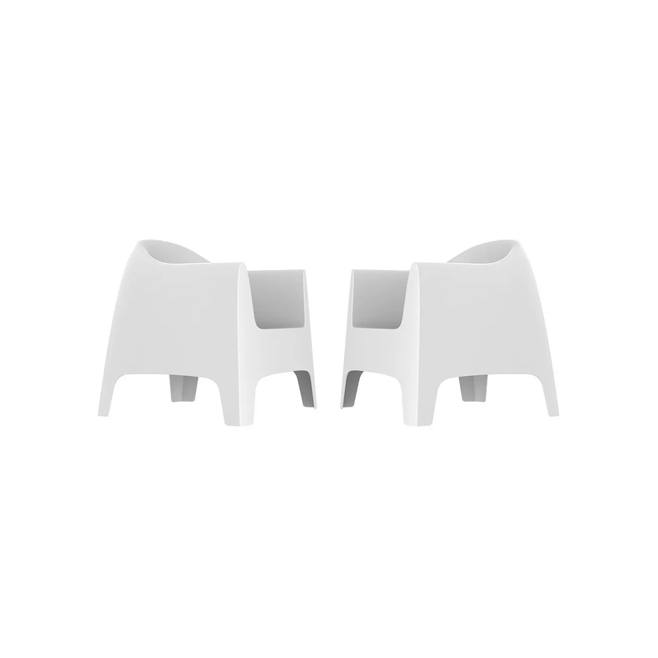 SOLID - 2er-Set weiße Gartensessel