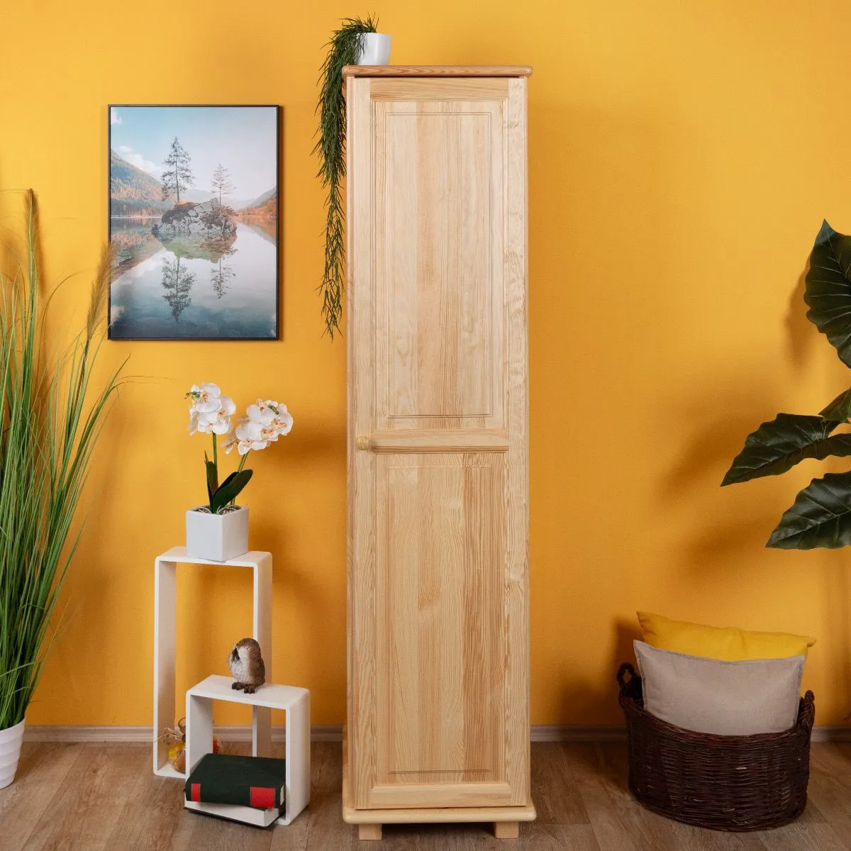 Schrank Kiefer Vollholz massiv natur 004 - Abmessung 190 x 47 x 60 cm (H x B x T)