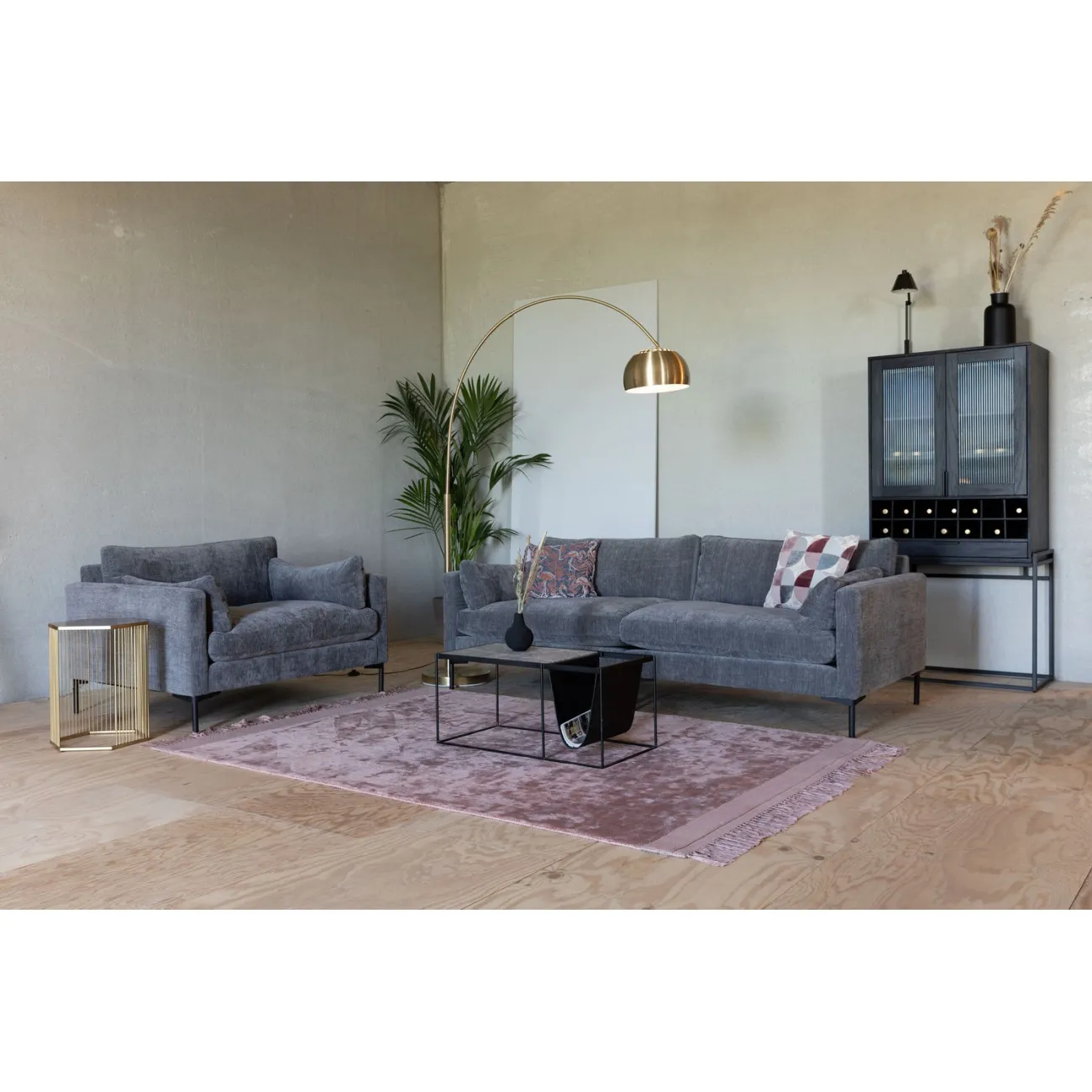 SUMMER - 3-Sitzer-Sofa aus Stoff B 230, grau