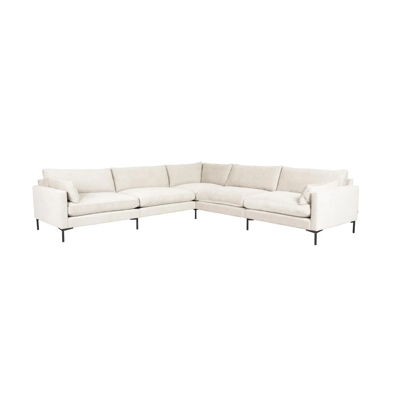 SUMMER - 7-Sitzer-Ecksofa aus weißem Stoff