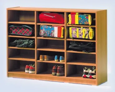 Kindergarten Taschenregal und Schuhregal mit 15 Fächern