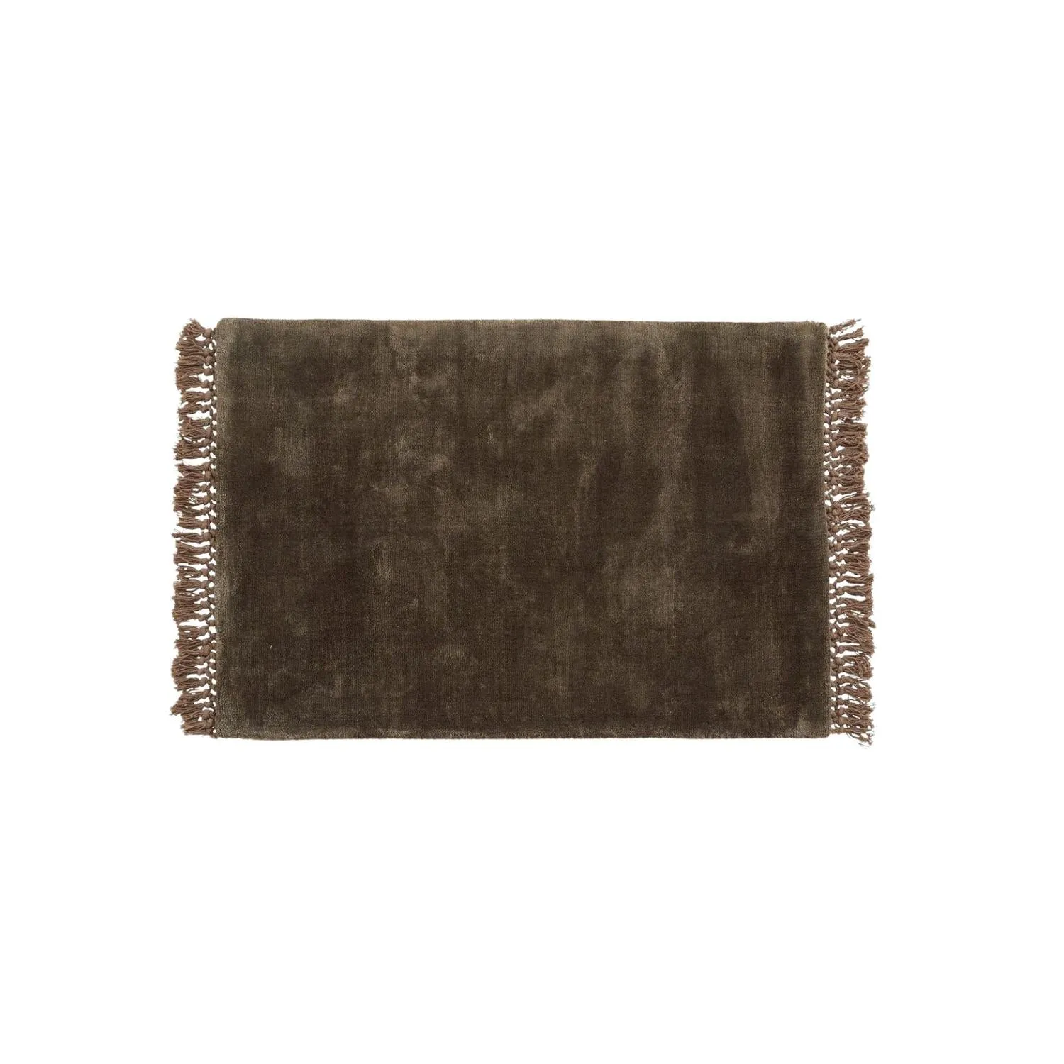 Teppich NOBLE mit Fransen 90*60cm - Braun / Grau