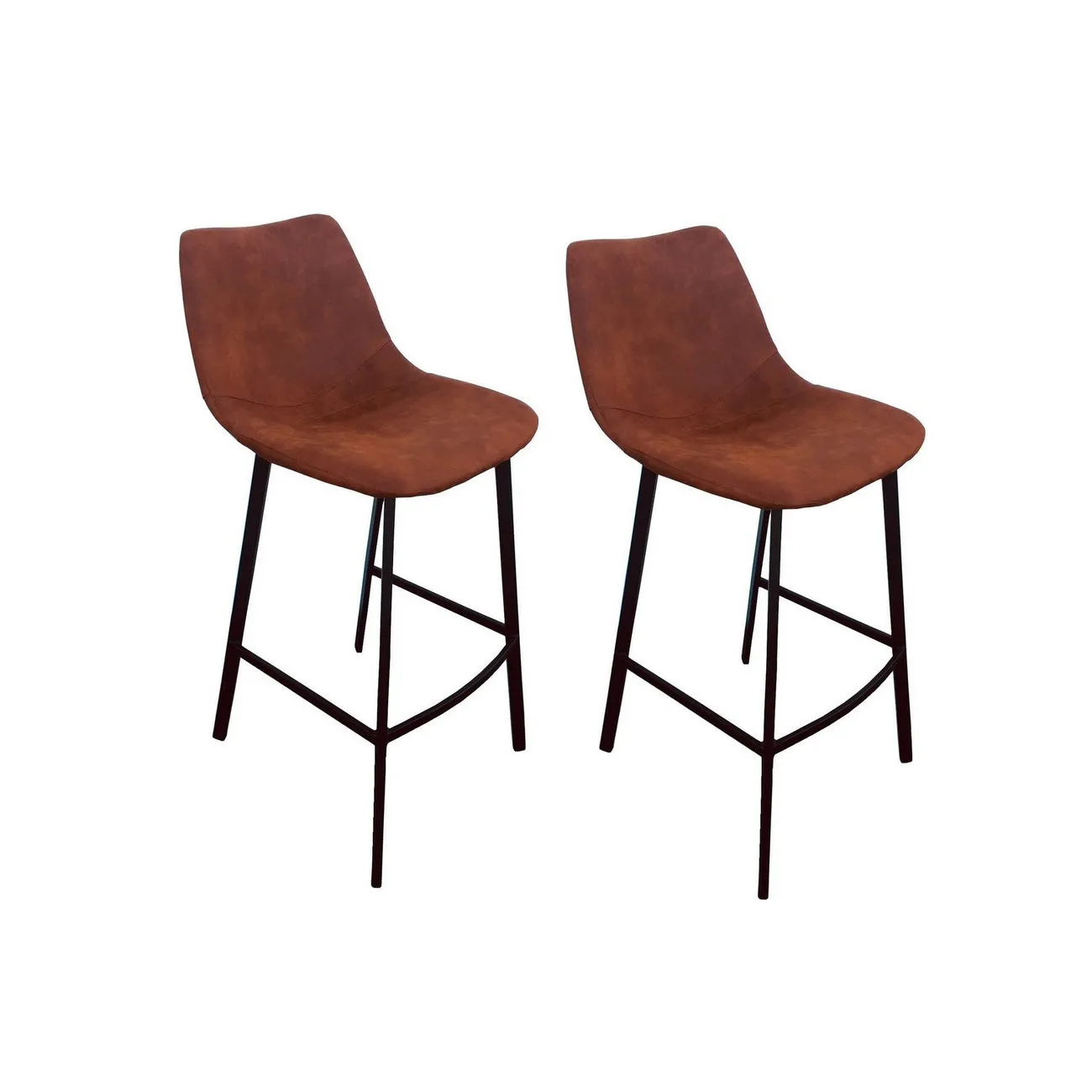 TEXAS - 2 Hochstühle in Antiklederoptik braun