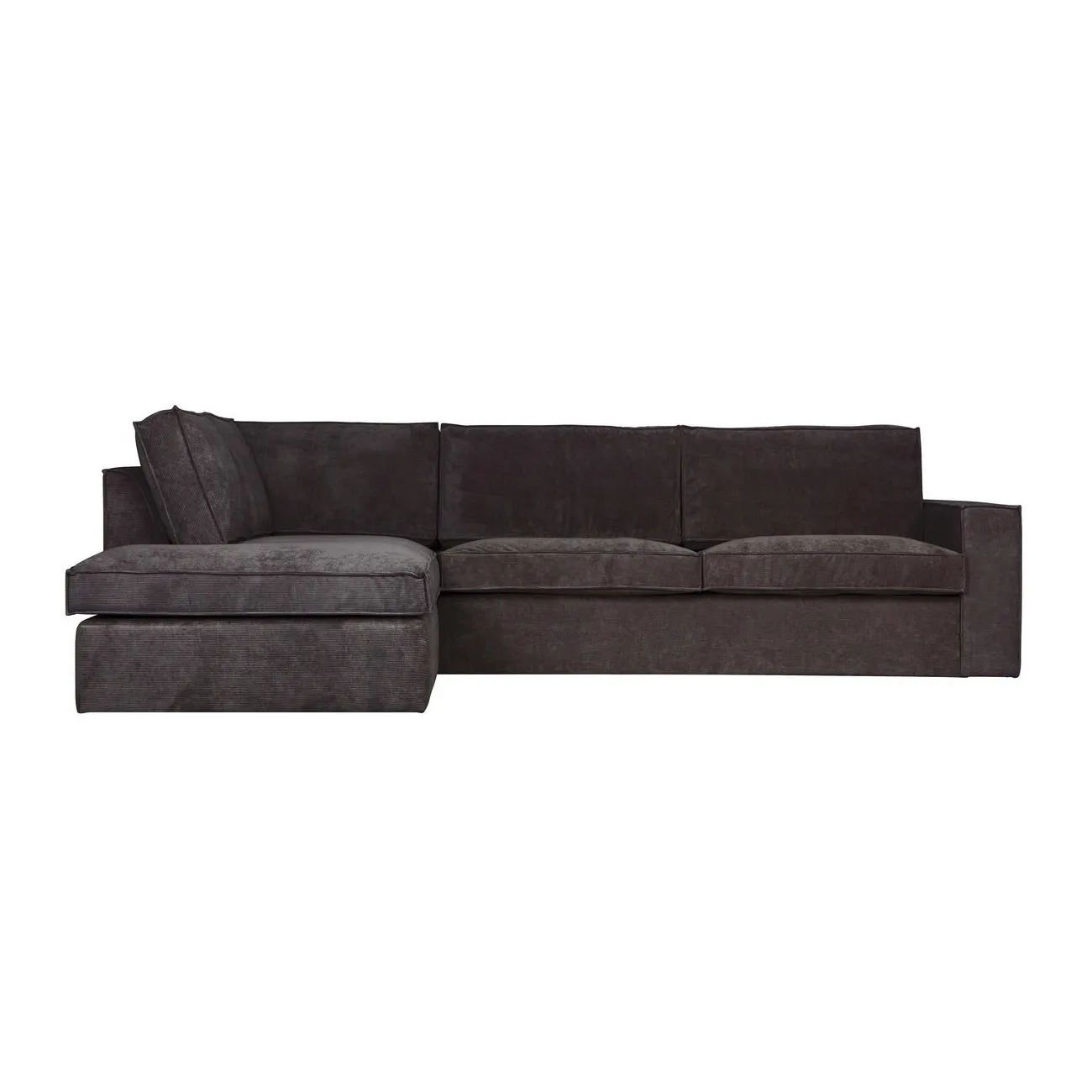 THOMAS - Ecksofa links 5-Sitzer Stoff anthrazit