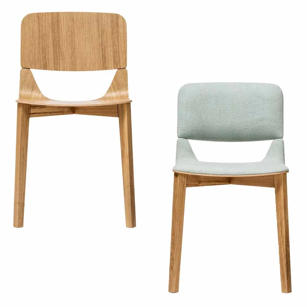 TON Esszimmerstuhl "Leaf" Holz graublau