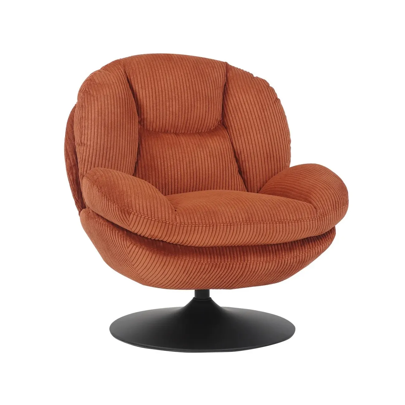 TOPI - Drehstuhl aus braunem Samt