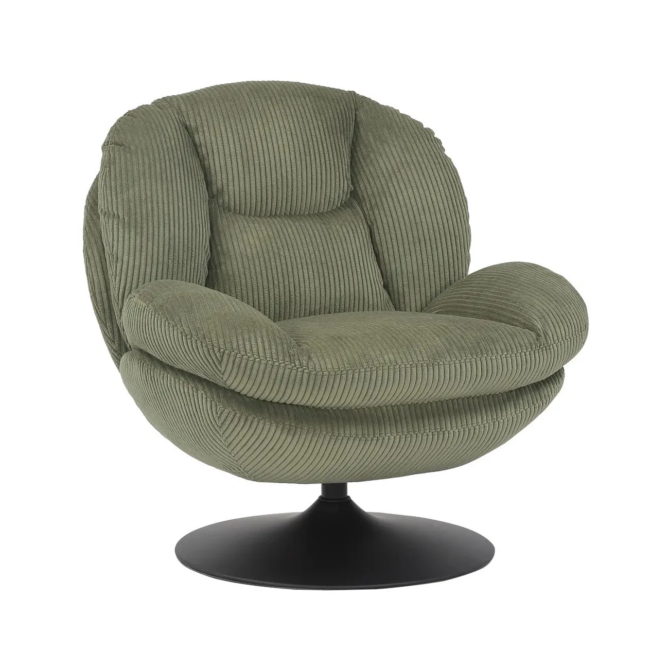 TOPI - Drehsessel mit grünem Cordbezug