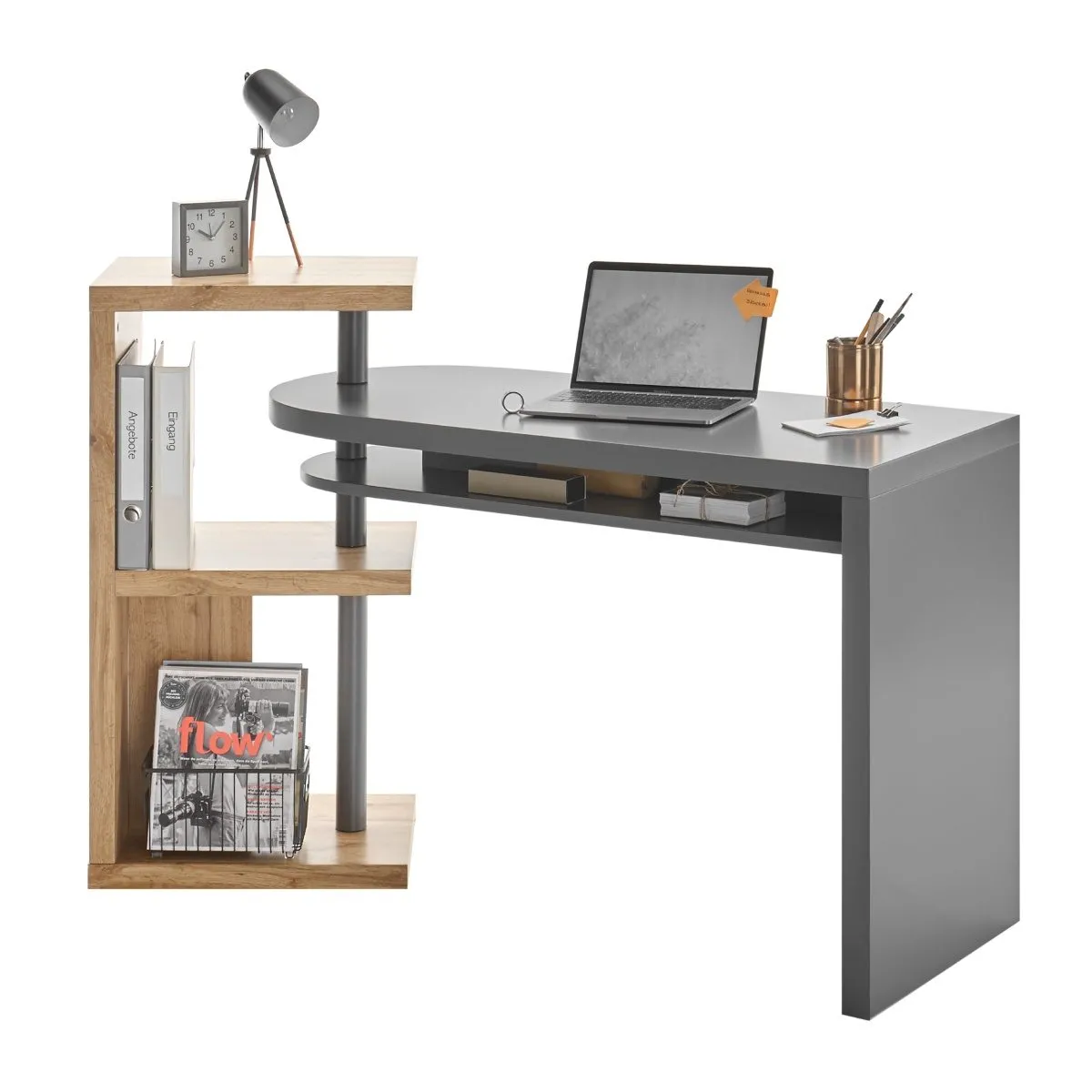 Trendstore Moura Kombi-Schreibtisch mit schwenkbarer Tischplatte