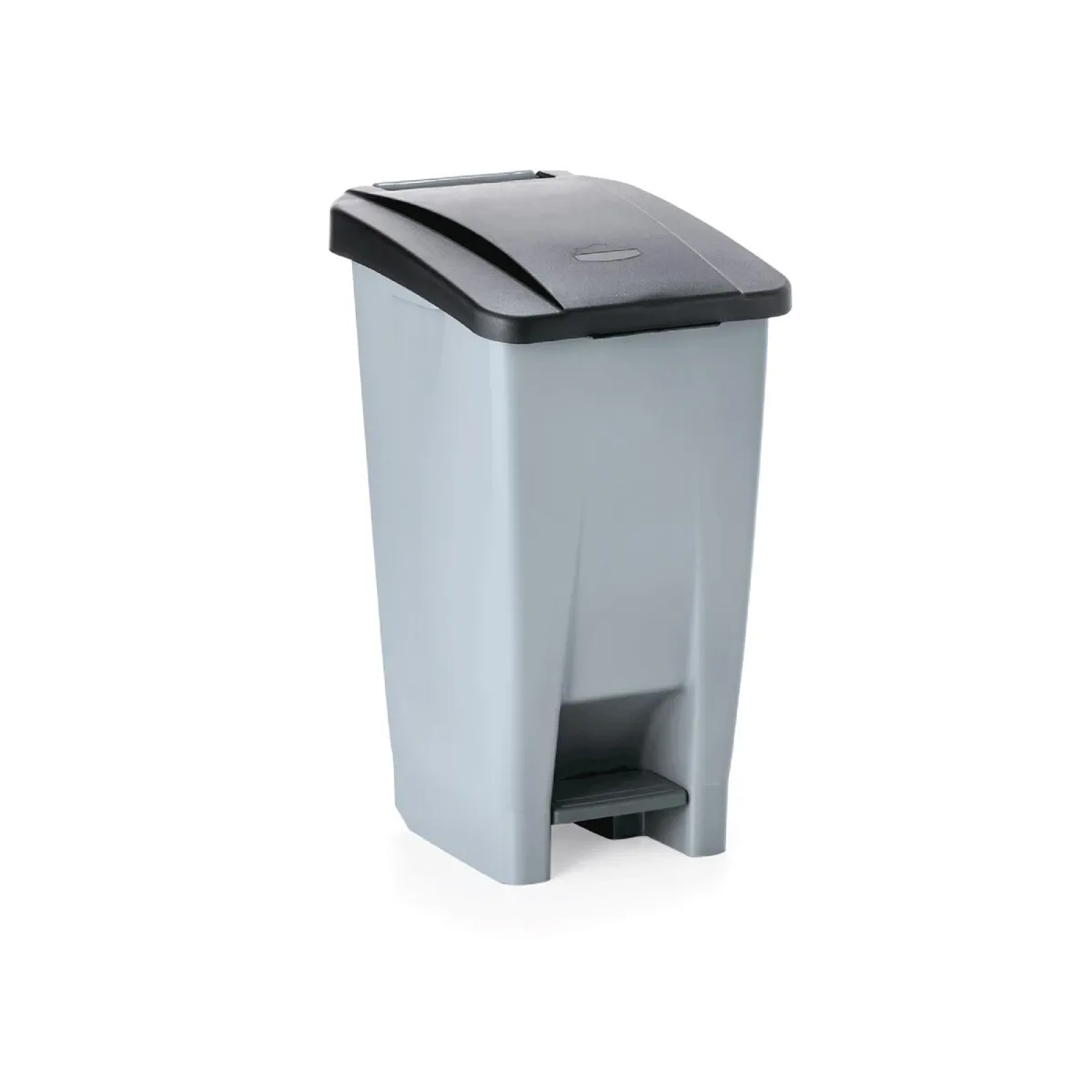 Tretabfallbehälter mit schwarzem Deckel, 60 L, grau, Polyethylen