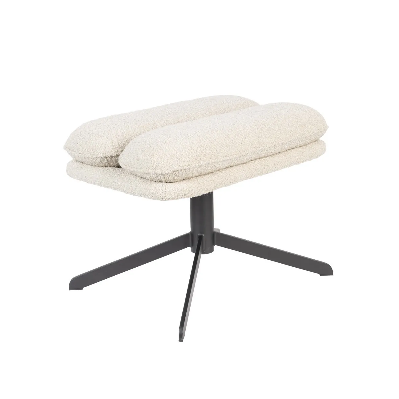 TYLER - Fußstütze aus Bouclé-Stoff, weiß