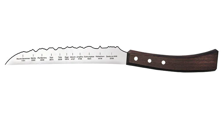 Universalmesser 'Best of Switzerland' | mit Panoramaschliff der Schweizer Berge | Holzgriff | Made in Switzerland