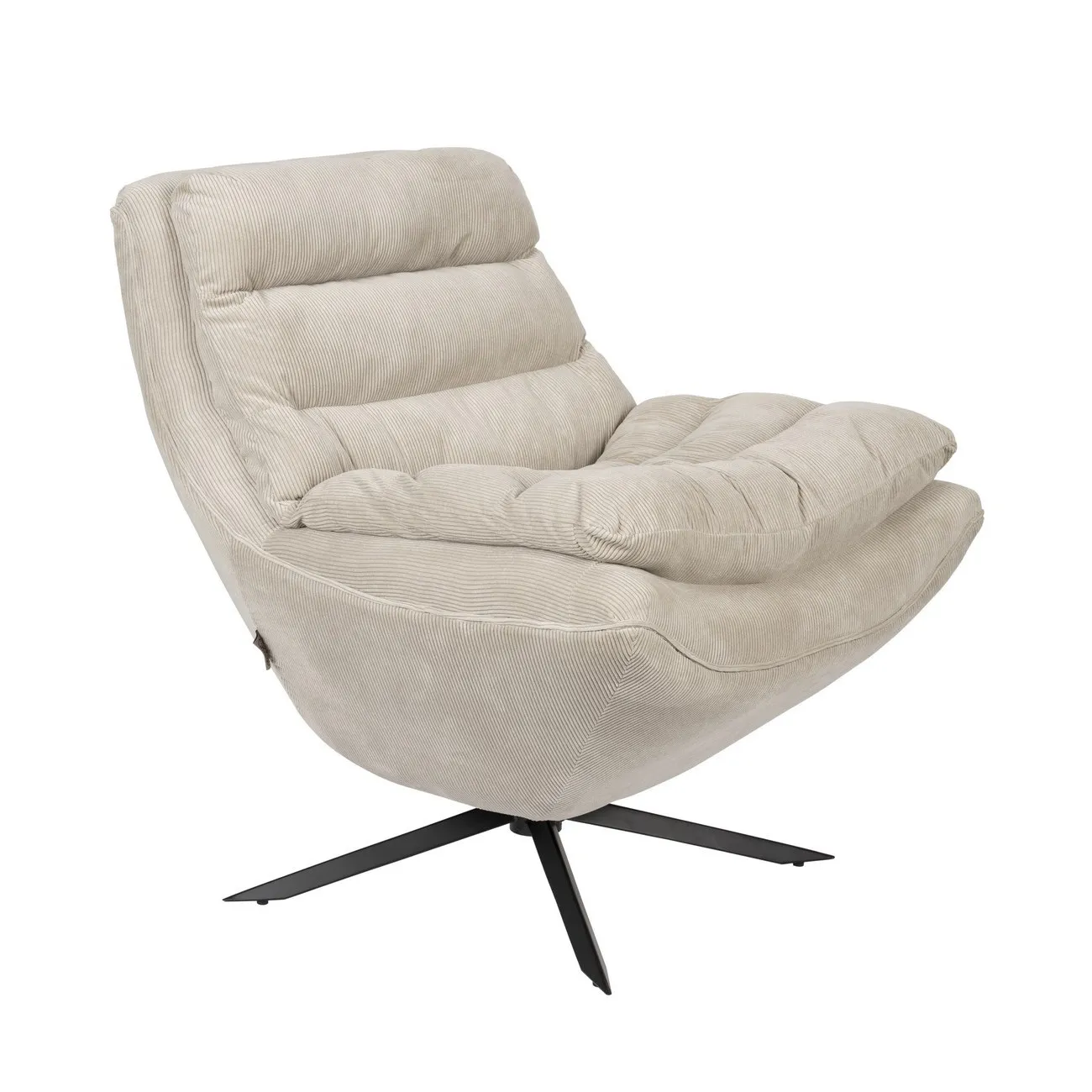 VINCE - Drehsessel aus beigem Samt