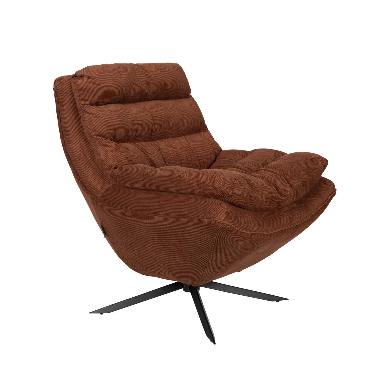 VINCE - Bequemer Sessel aus braunem Samt