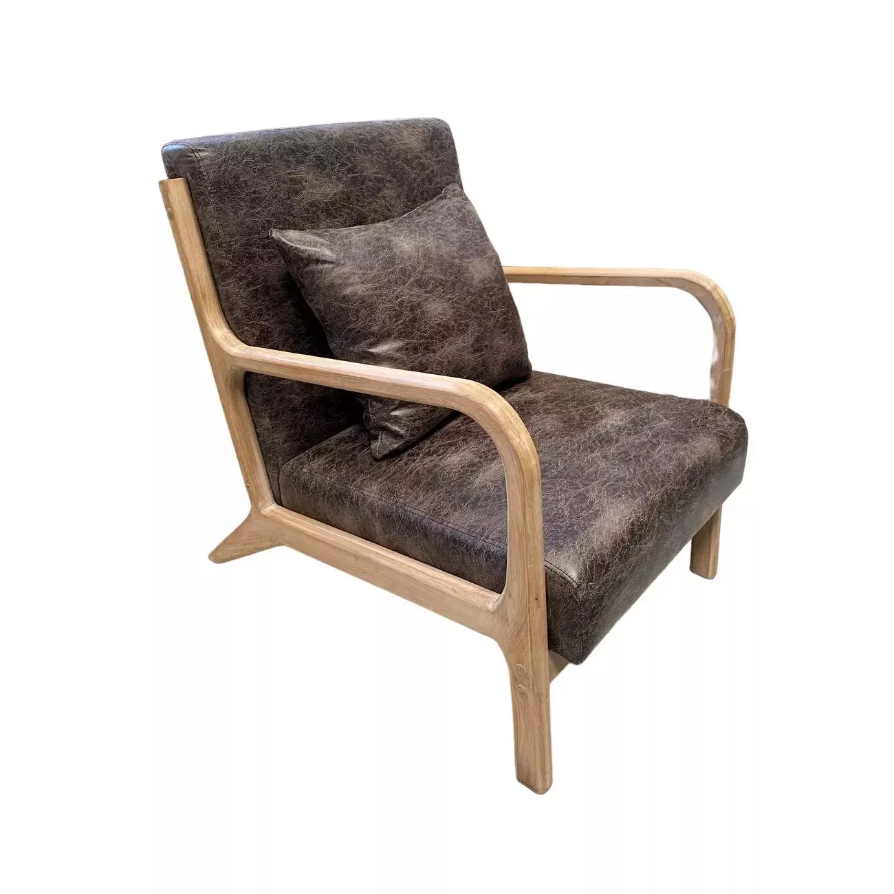 VINCENT - Skandinavischer Sessel Vintage-Lederoptik, braun