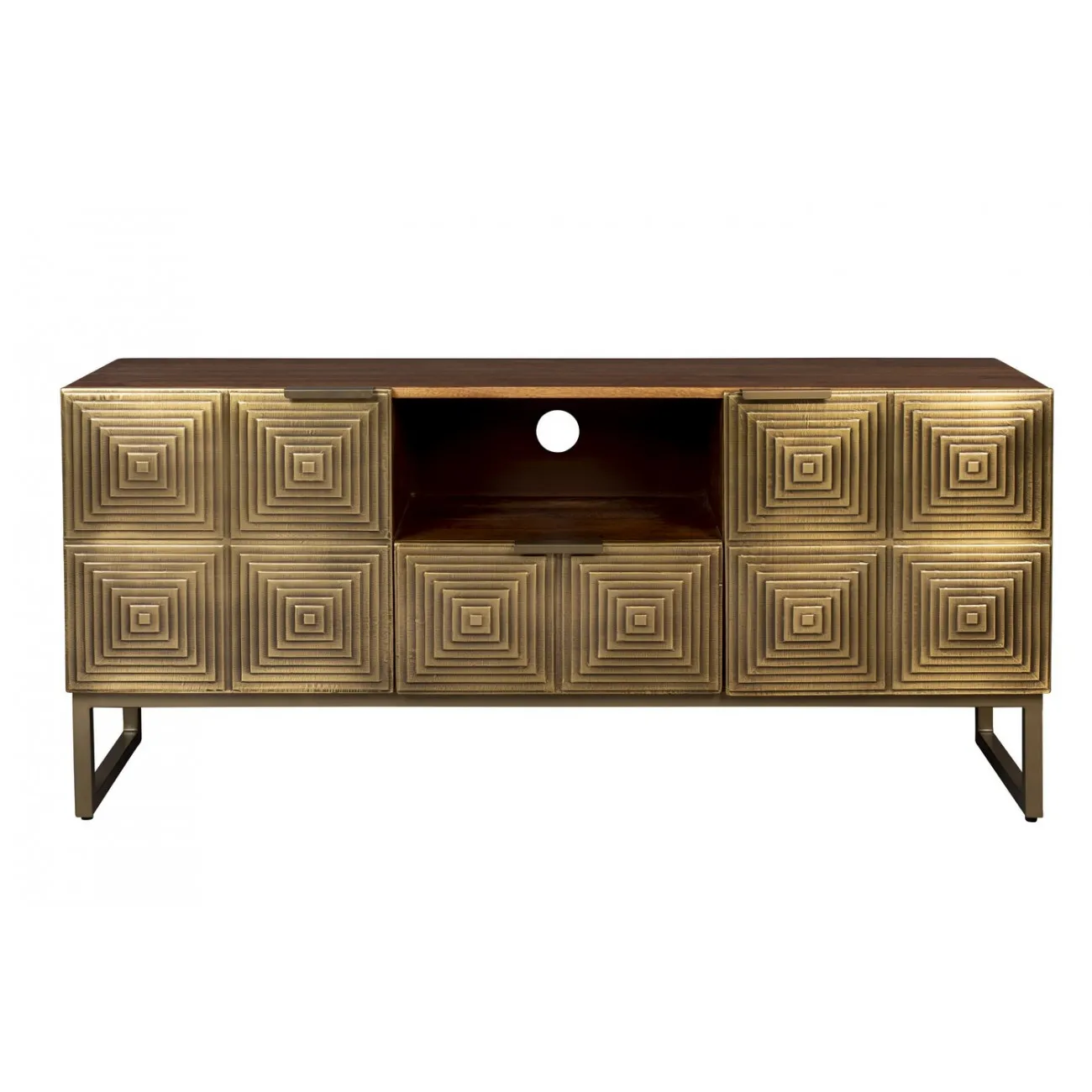 VOLAN - TV-Möbel aus Holz mit Messingfurnier