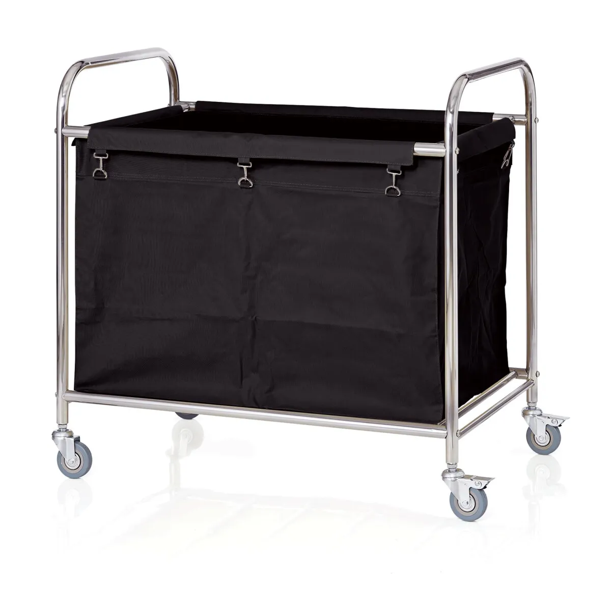 Wäschewagen, 90 x 54 x 92 cm, schwarz, Edelstahl/Nylon