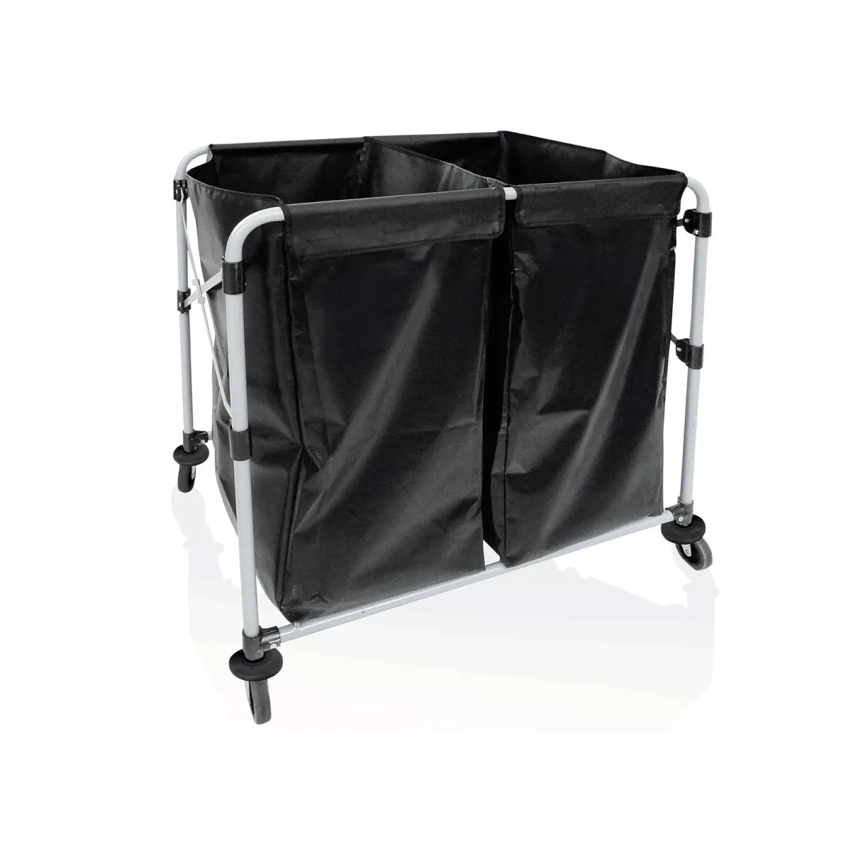 Wäschewagen, 2 Wäschesäcke, 89,5 x 66 x 86 cm, Eisen pulverbeschichtet