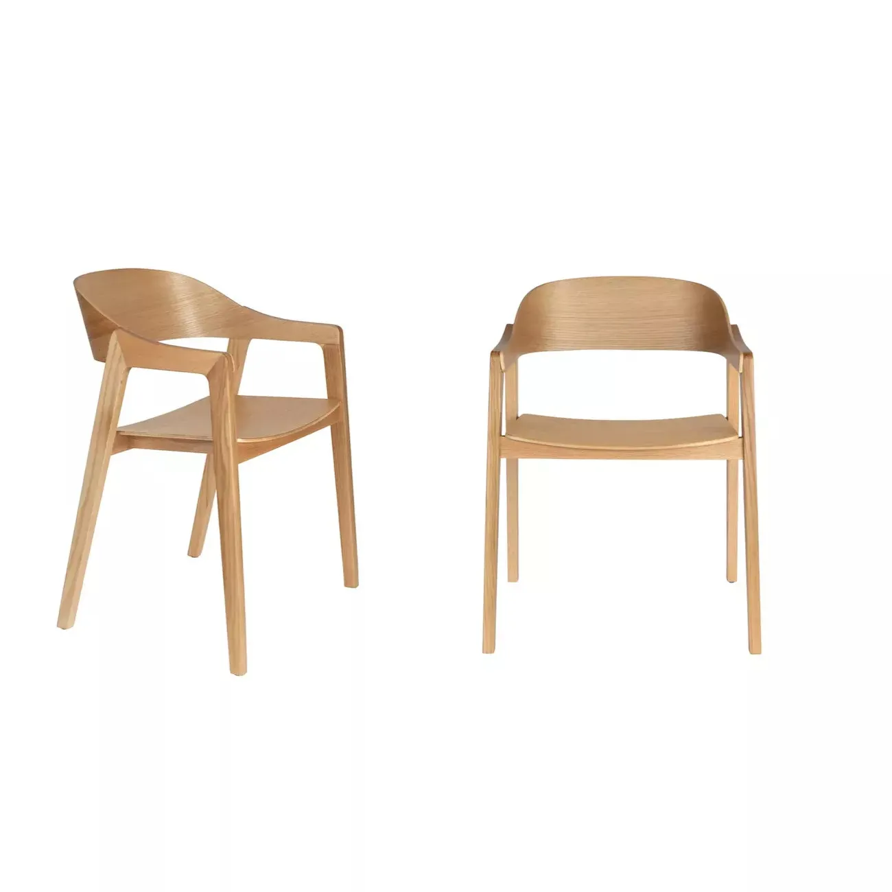 WESTLAKE - 2er-Set Essstühle aus hellem Holz