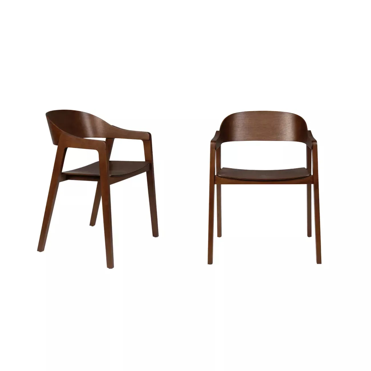 WESTLAKE - 2er-Set Esszimmerstühle aus braunem Holz