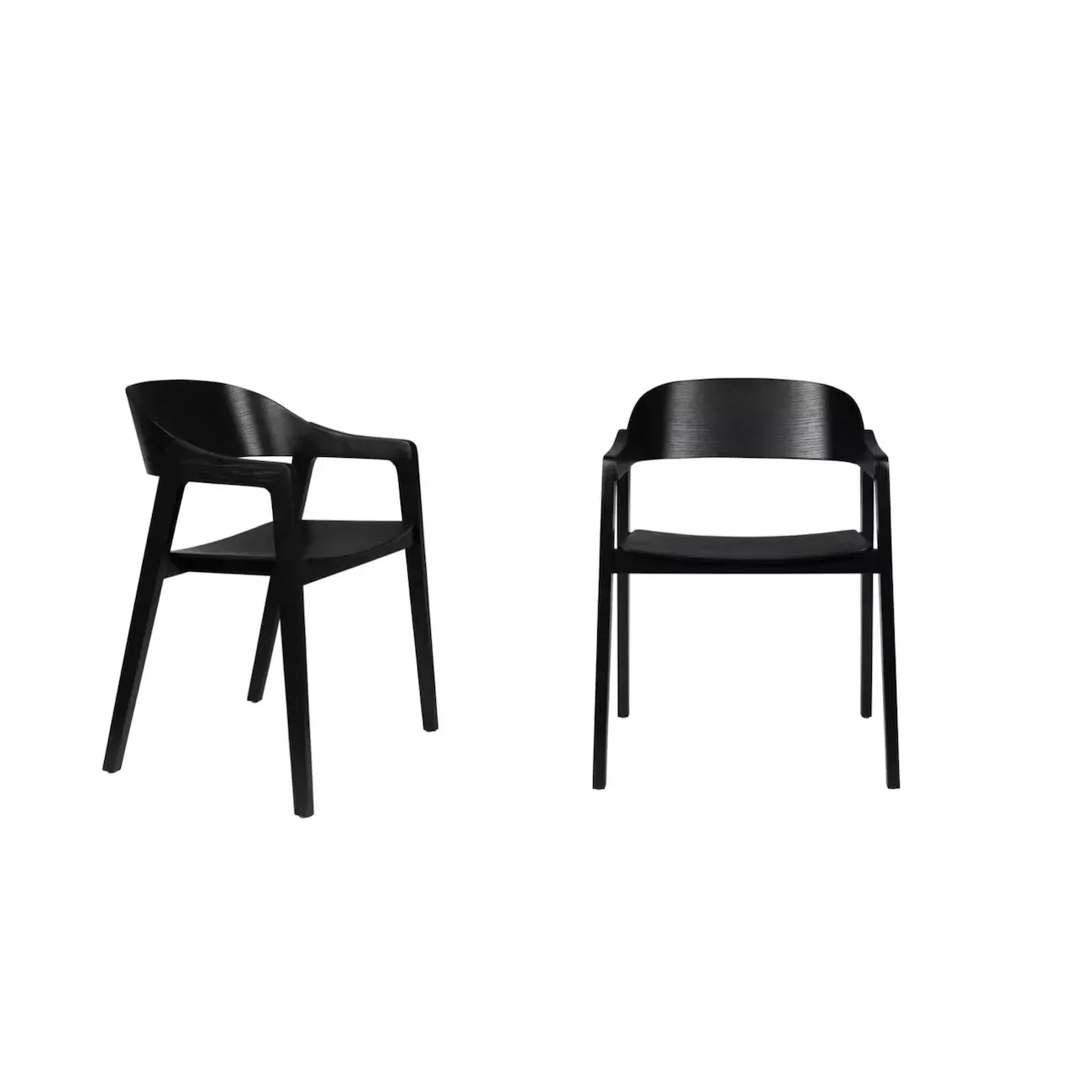WESTLAKE - 2er-Set Esszimmerstühle aus schwarzem Holz