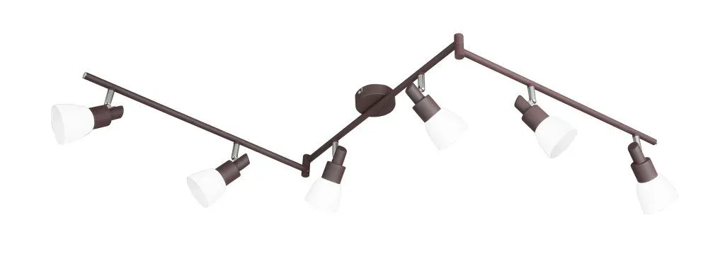 Wofi LED Deckenstrahler EVE Braun 6-Flammig 230V 6x5W 3000K Warmweiß 2400Lumen