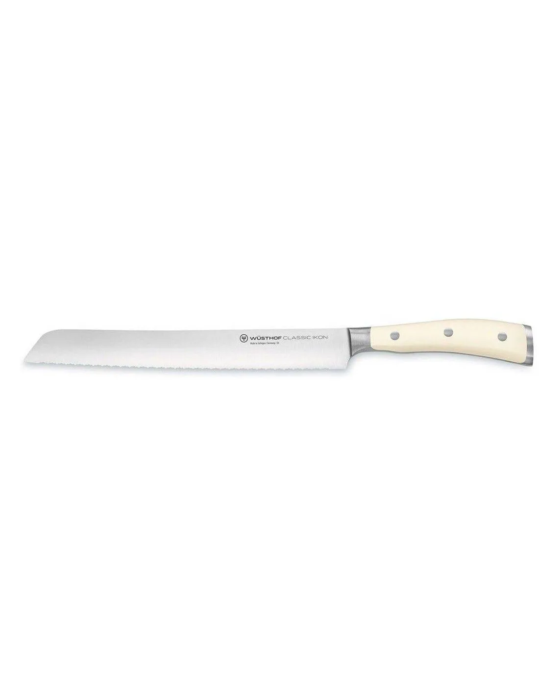 Wusthof Classic Ikon Crème Brotmesser mit Präzisions-Doppelwelle 23 cm