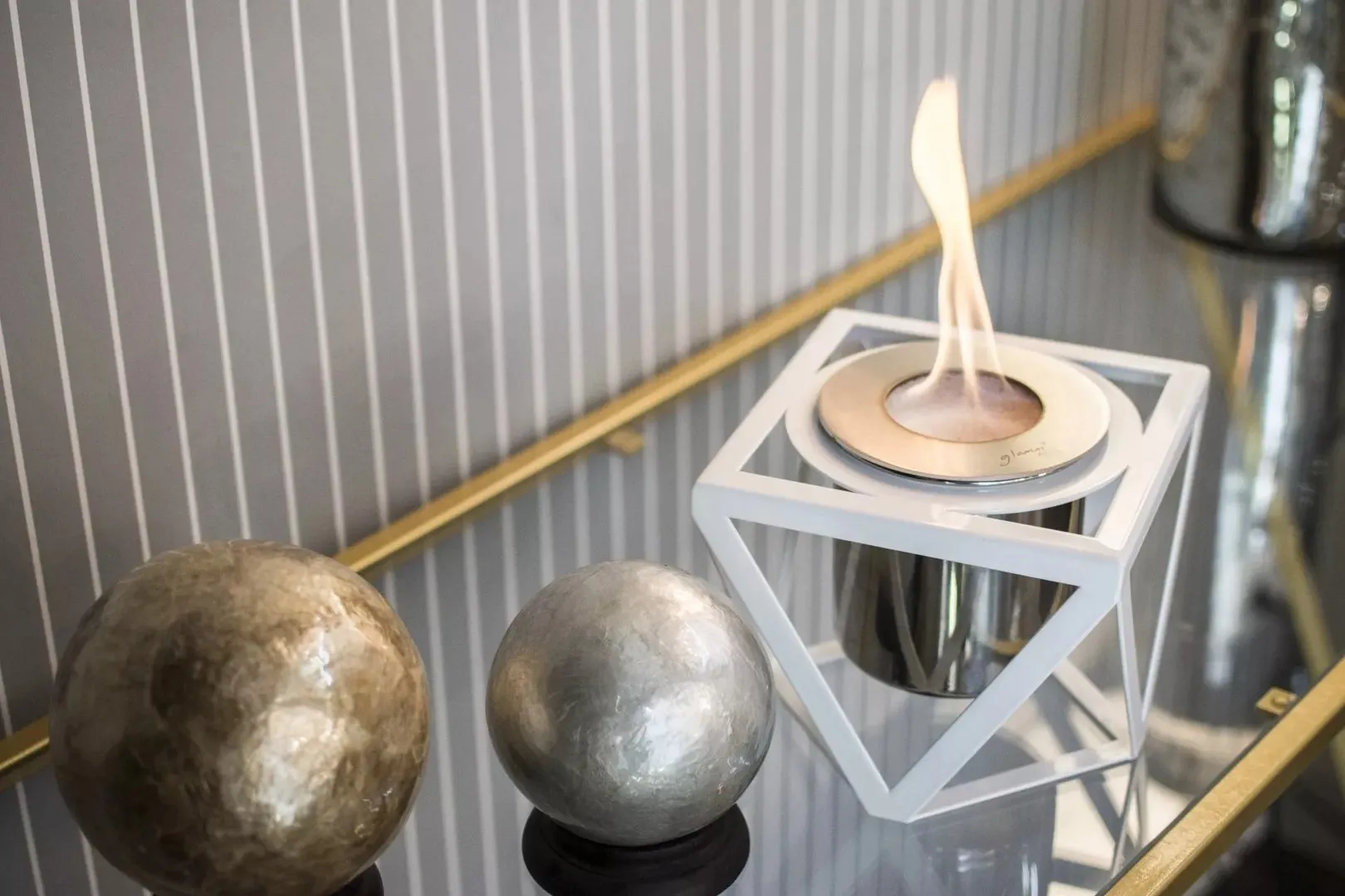 GlammFire Tischfeuerstelle ALQUIMIA, weiß