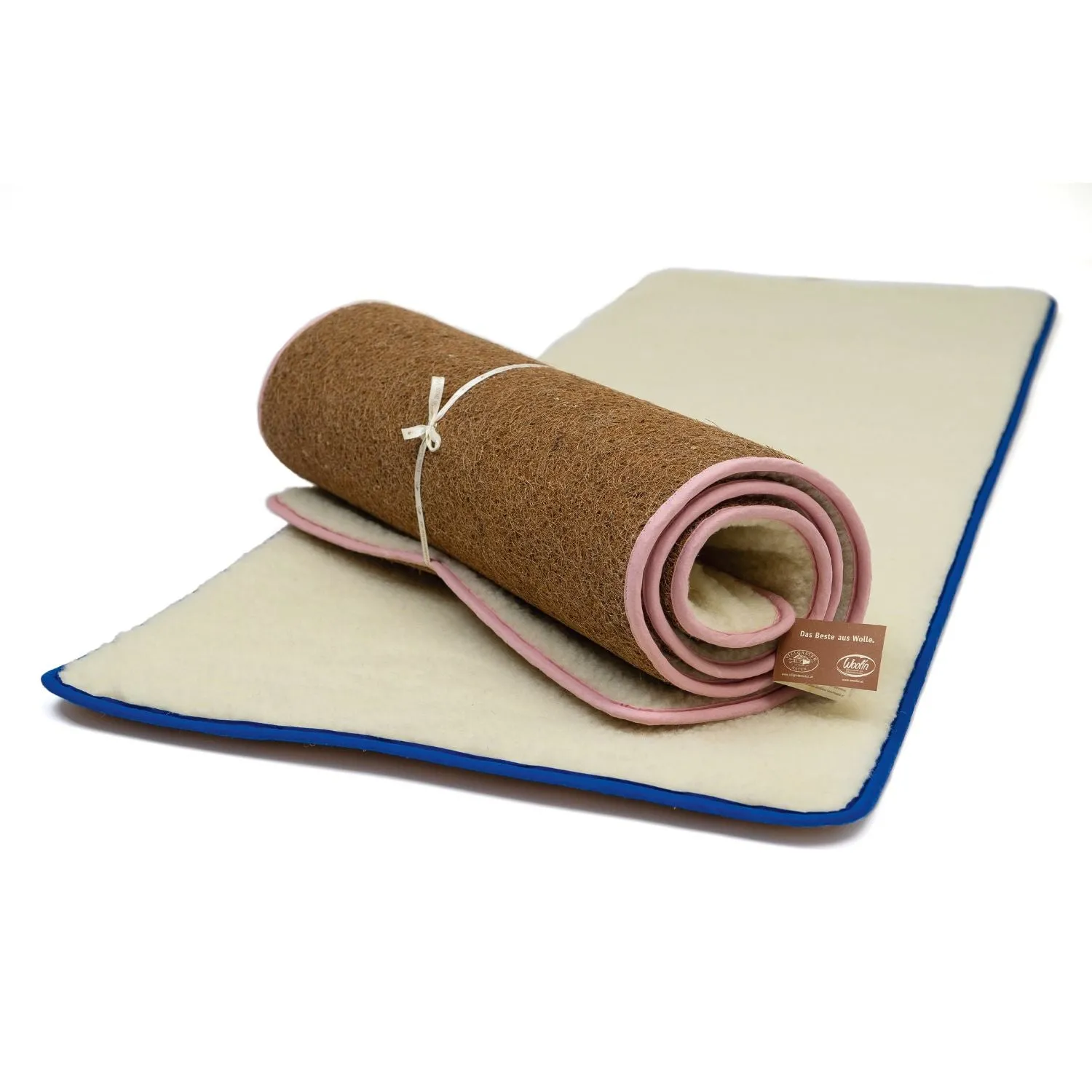 Yogamatte 'Flow & Relax' | aus Kokos und Schafwolle mit grüner Einfassung | B 70 x L 190 cm | Made in Austria